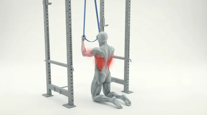 Band Kneeling Pulldown, 3D demonstration
