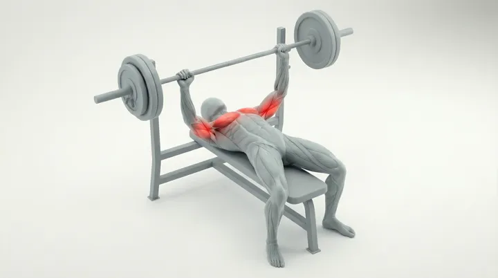Barbell Bench Press, 3D demonstration