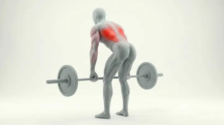 Barbell Bent Over Row - Overhand, 3D demonstration