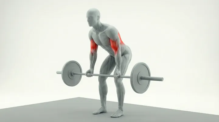 Barbell Bent Over Row, 3D demonstration