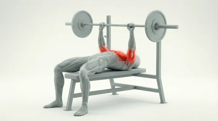 Barbell Close Grip Bench Press, 3D demonstration