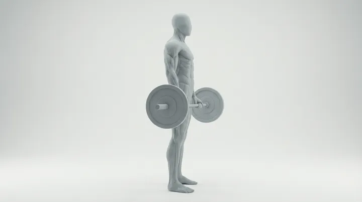 Barbell Drag Curl, 3D demonstration