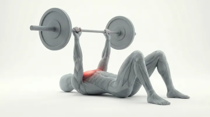 Barbell Floor Press, 3D demonstration