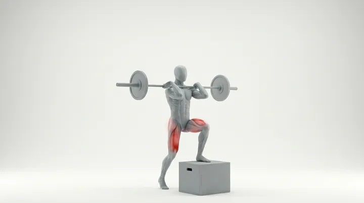 Barbell Front Rack Step Up Knee Drive, 3D demonstration