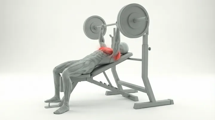 Barbell Incline Bench Press, 3D demonstration