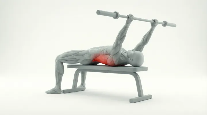 Barbell Pullover, 3D demonstration