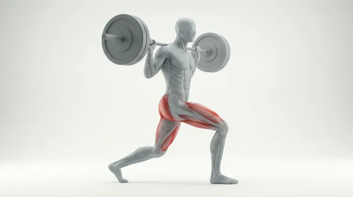 Barbell Split Squat, 3D demonstration