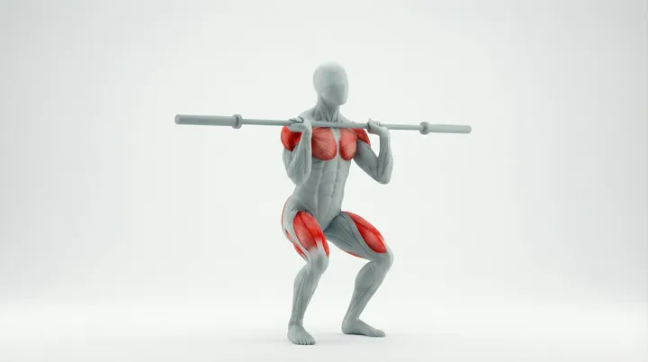 Barbell Thruster, 3D demonstration