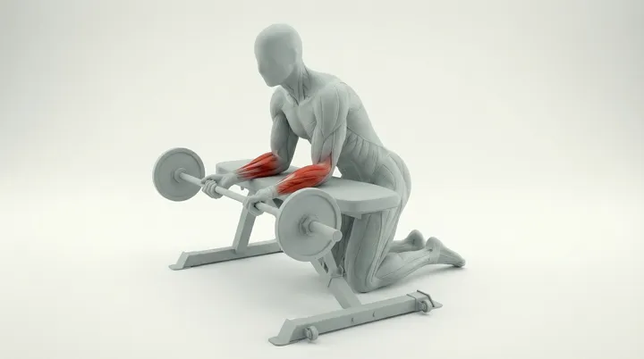 Barbell Wrist Curl, 3D demonstration