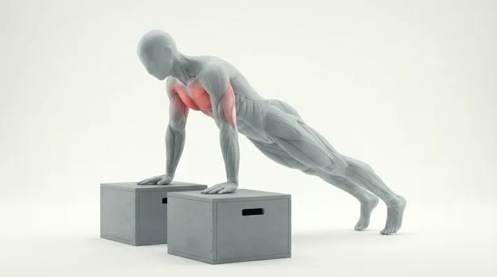 Bodyweight Elevated Push Up, 3D demonstration
