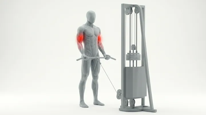 Cable Bar Curl, 3D demonstration