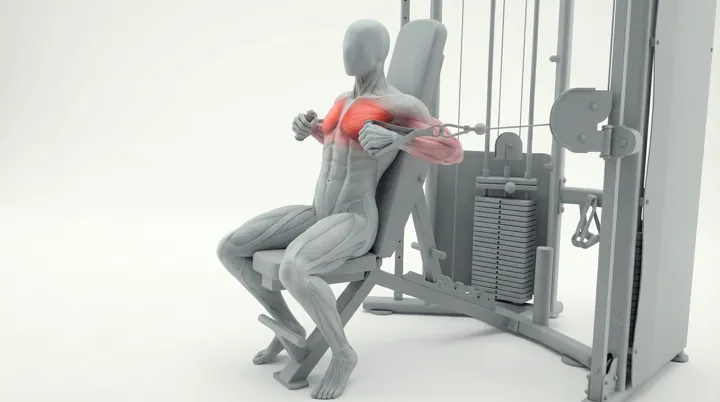 Cable Bench Press, 3D demonstration