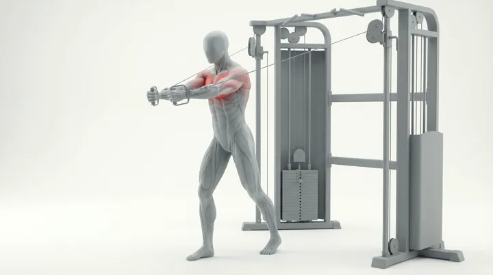 Cable Chest Press, 3D demonstration