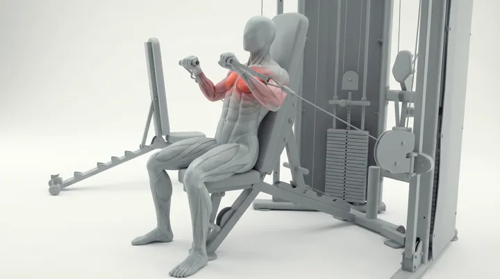 Cable Incline Bench Press, 3D demonstration