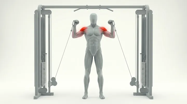 Cable Overhead Press, 3D demonstration