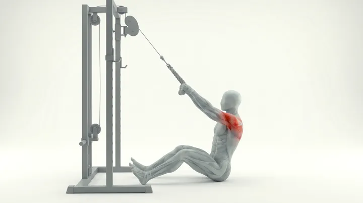 Cable Seated Rope Face Pull, 3D demonstration