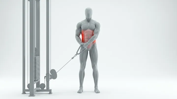 Cable Standing Low To High Wood Chopper, 3D demonstration