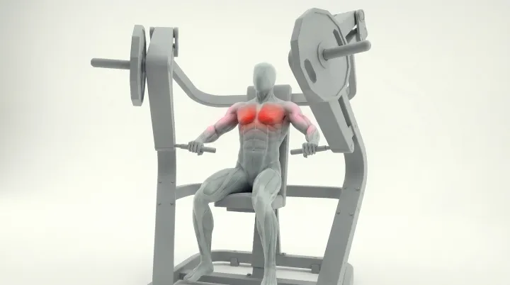 Decline Machine Chest Press, 3D demonstration