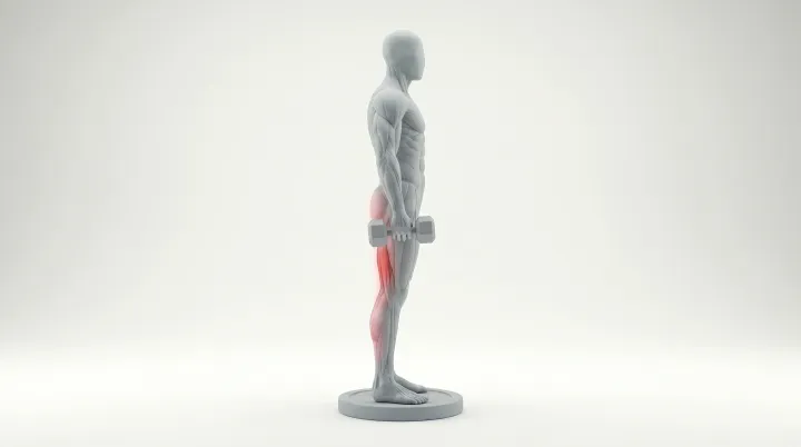 Deficit Dumbbell Romanian Deadlift, 3D demonstration