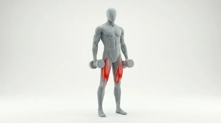 Dumbbell Alternating Forward Lunge, 3D demonstration