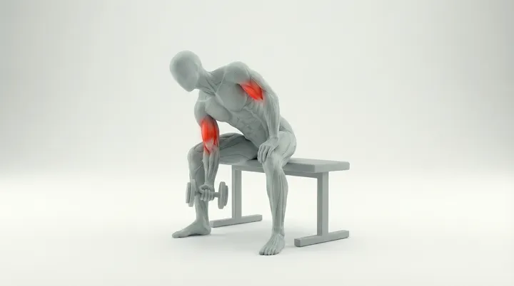 Dumbbell Concentration Curl, 3D demonstration