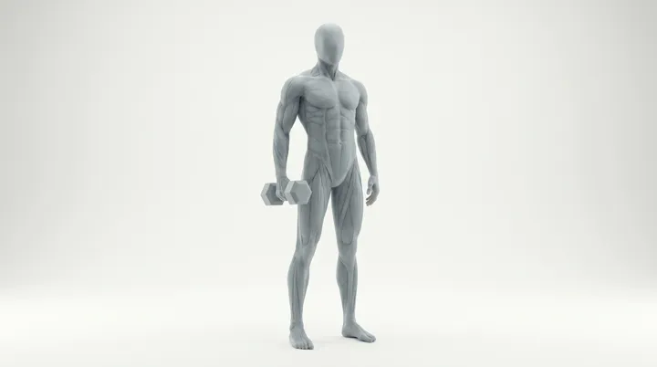 Dumbbell Cross Body Romanian Deadlift, 3D demonstration