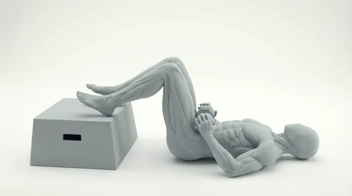 Dumbbell Feet Elevated Glute Bridge, 3D demonstration