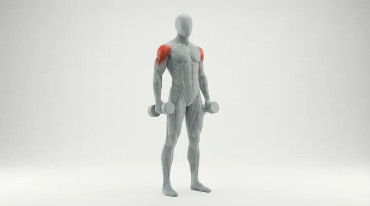 Dumbbell Front Raise, 3D demonstration