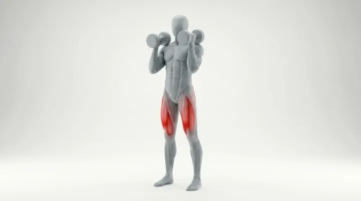 Dumbbell Front Squat (Tempo), 3D demonstration