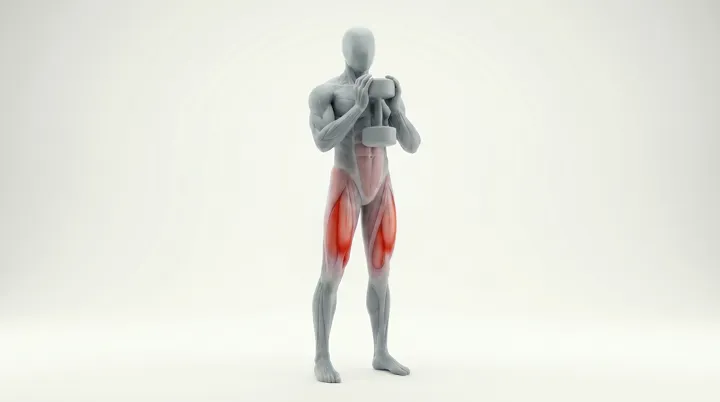 Dumbbell Goblet Reverse Lunge, 3D demonstration