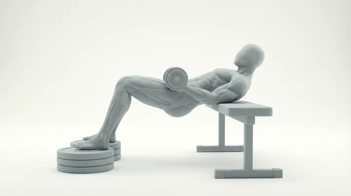 Dumbbell Heels Elevated Hip Thrust, 3D demonstration