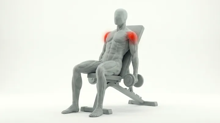 Dumbbell Incline Front Raise, 3D demonstration