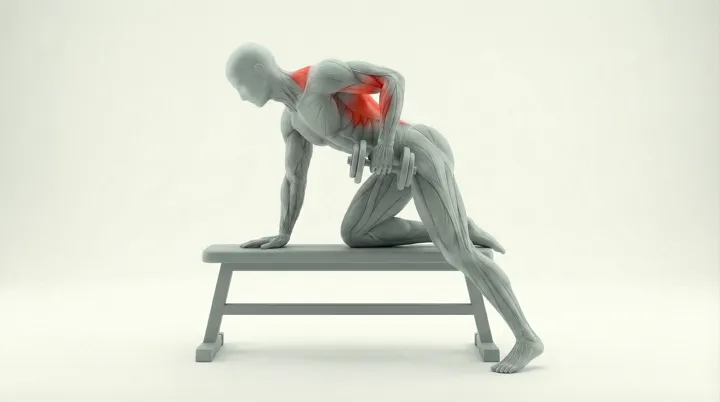 Dumbbell Row Unilateral, 3D demonstration