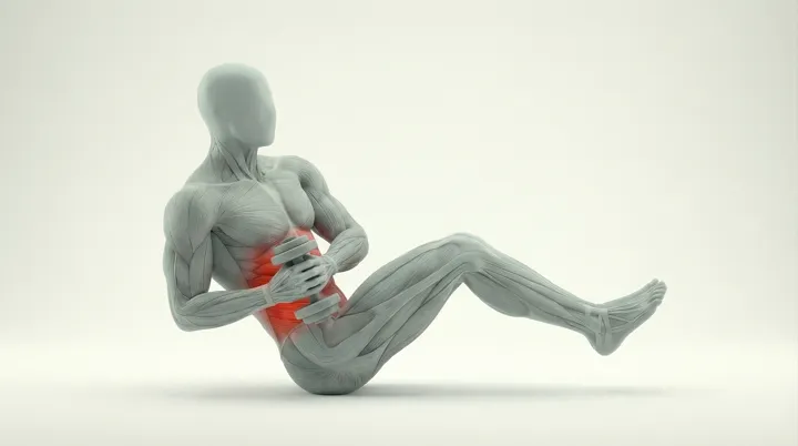 Dumbbell Russian Twist, 3D demonstration