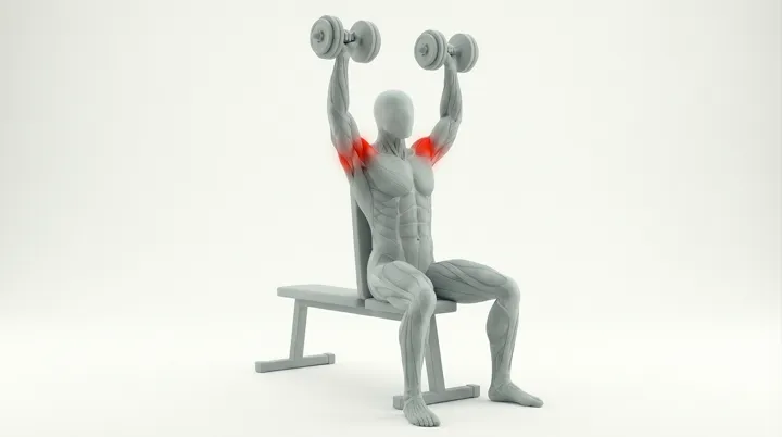 Dumbbell Seated Overhead Press, 3D demonstration