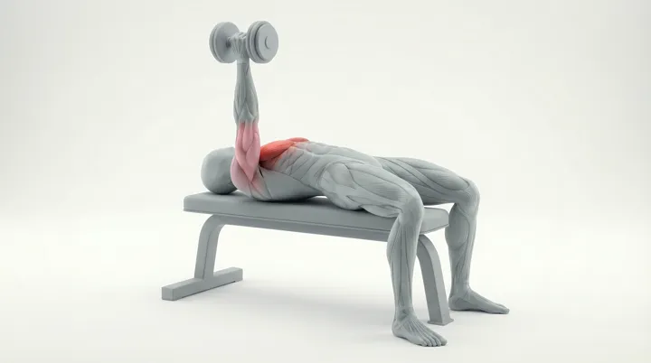 Dumbbell Single Arm Chest Press, 3D demonstration