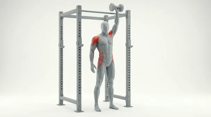 Dumbbell Single Arm Clean And Press, 3D demonstration