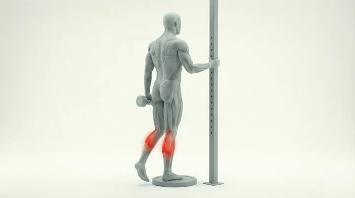 Dumbbell Single Leg Calf Raise, 3D demonstration