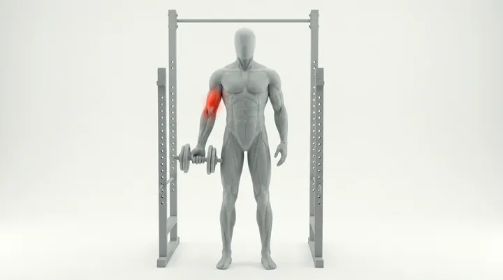 Dumbbell Standing Single Arm Curl, 3D demonstration