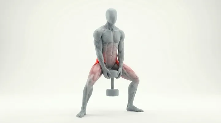 Dumbbell Sumo Squat, 3D demonstration