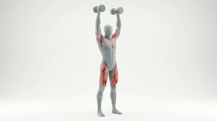 Dumbbell Thruster, 3D demonstration