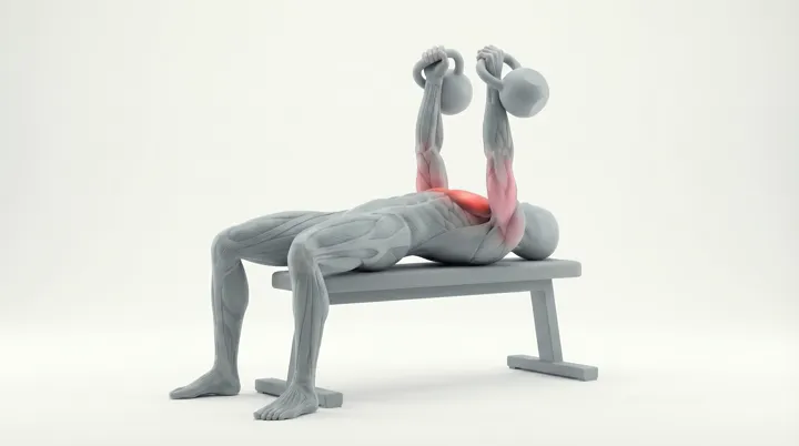 Kettlebell Bench Press, 3D demonstration