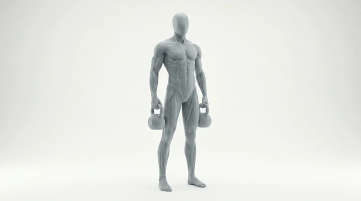 Kettlebell Calf Raise, 3D demonstration
