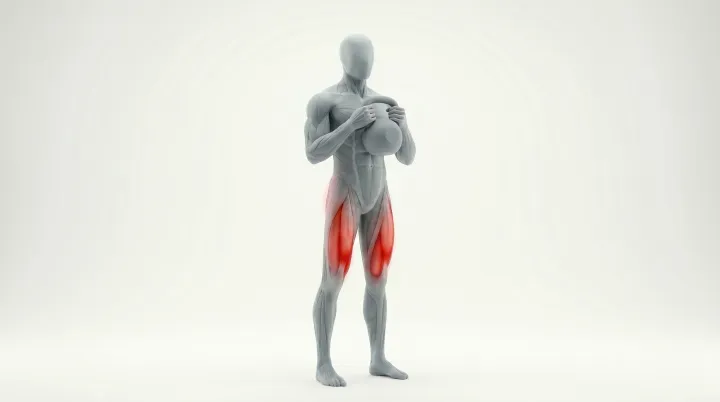 Kettlebell Goblet Squat, 3D demonstration