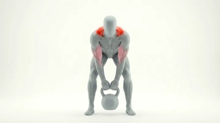 Kettlebell Row (Single), 3D demonstration