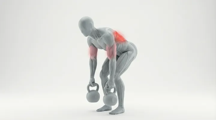 Kettlebell Row, 3D demonstration
