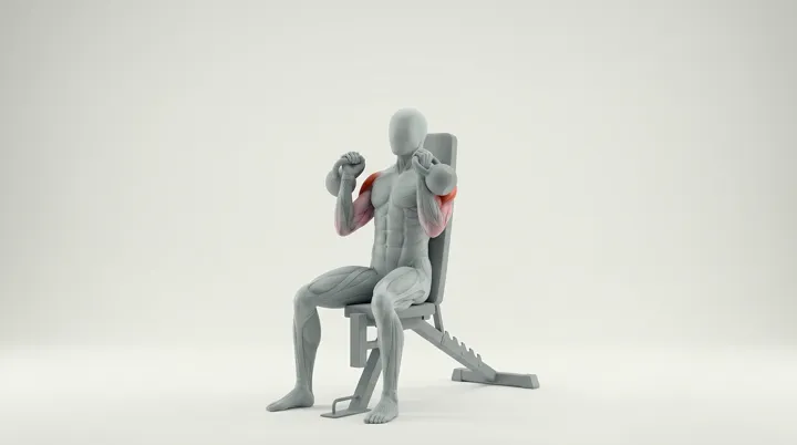 Kettlebell Seated Overhead Press, 3D demonstration