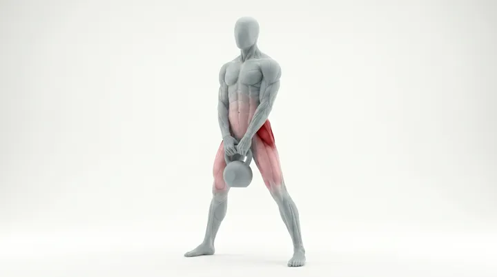 Kettlebell Sumo Deadlift, 3D demonstration