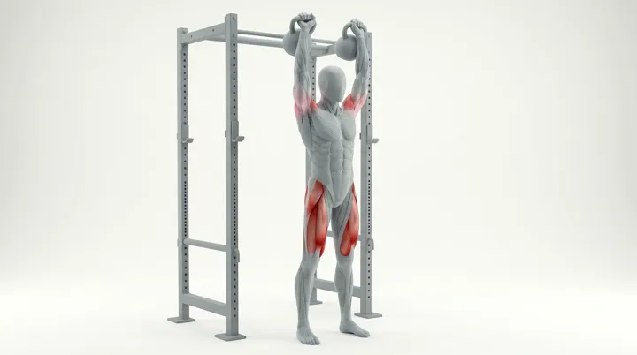 Kettlebell Thruster, 3D demonstration