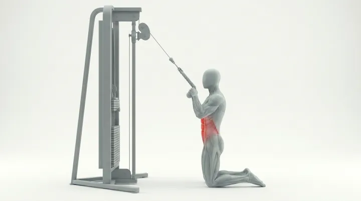 Kneeling Cable Crunch, 3D demonstration